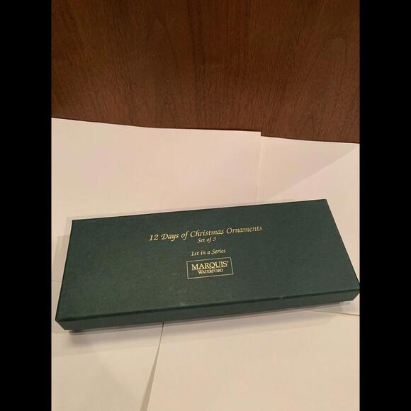 Marquis Waterford Crystal 1st In Series Set Of 3 Ornaments 12 Days Of Christmas - Picture 2 of 12